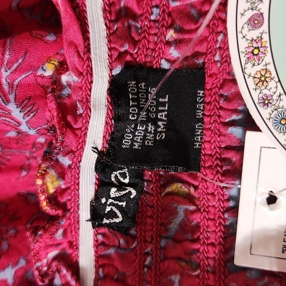 Raviya Women SZ S Pink Paisley Print Pull On Style Smocked Lined Tube Top Dress - Picture 14 of 14